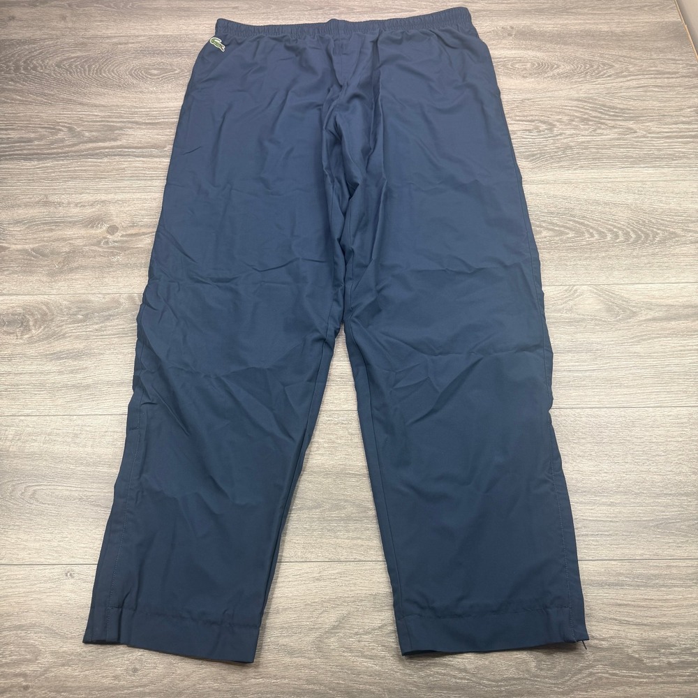 Vintage Lacoste Sport Track Pants Mens Large Blue Windbreaker Croc Ankle Zip 90s